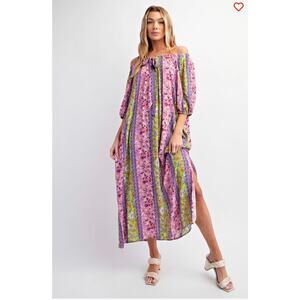 Easel - Printed Gauze Midi Dress - Medium